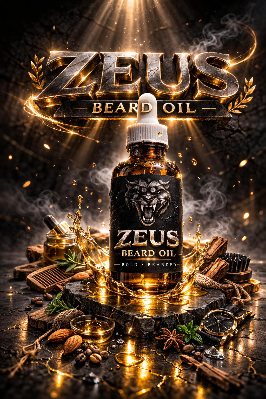 ZEUS Premium Beard Oil – Strength, Shine & Deep Nourishment (30 ml)